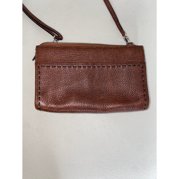 Vintage 2000s Brighton Y2K Aesthetic Brown Leather Crossbody Purse Shoulder Bag - Picture 6 of 8